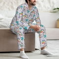 thumbnail image 7 of Logiee Unicorn DoingYoga Print Mens Long Sleeve Pajama Set,Notched Collar Pajamas for Men, Men's Sleepwear,Mens Sleepwear with Pockets & Button Down-Medium, 7 of 7