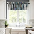 thumbnail image 3 of Rustic Valances Curtains Blue Grey Grunge Wood Planks Barn House Door Nails Country Life Theme, Windows Short Curtain Valance for Kitchen Bedroom Bathroom Decor with Rod Pocket, 1 Panel 54X18 Inches, 3 of 6