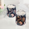 thumbnail image 2 of Yayeee 2 Pack Qtip Holder Bathroom Cotton Swab Canister with Lid Clear Dispenser Set, Dark Cubes, 2 of 6