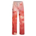 thumbnail image 4 of Women's Drawstring Valentine's Day Printed Casual Pants, Elastic Waist Lounge Pants for Women, Holiday Themed Sleepwear Pajama Pants, Comfortable Fit,Deep Red,XL, 4 of 7