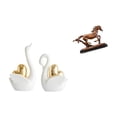 thumbnail image 6 of CarpNettore Elegant Swan and Horse Figurines Artistic Tabletop Ornaments for Home Decor Unique Sculpture Statues for Bookshelf Desk and Living Room Decoration, 6 of 8