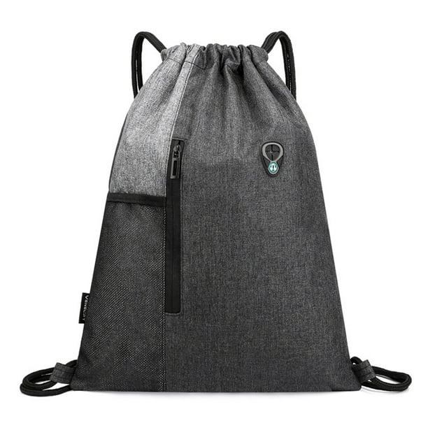 Minnieouse empacable con cordón Bolsillo lateral Auricular Agujero Monedero ajustable Llave Bolsa para teléfono móvil Camping Viajar Envolturas para manijas de equipaje gris claro