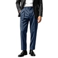 thumbnail image 2 of IROINNID Mens Striped Pleated Pants High Waist Casual Dress Trousers with Belt Loops Side Pockets Relaxed Fit Business Work Commute Bottoms, 2 of 9
