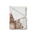 thumbnail image 2 of Sugar Skull Soft Flannel Fleece Throw Blanket, Sugar Skull with Roses and Thorns in Pastel Colors, Cozy Plush for Indoor and Outdoor Use, 50" x 60", Warm Taupe Chocolate, by Ambesonne, 2 of 6