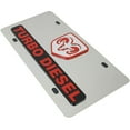 thumbnail image 3 of Dodge Ram Dual Logo Turbo Diesel License Plate (Red on Chrome), 3 of 3
