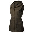 thumbnail image 3 of Made by Olivia Women's Hooded Adjustable Drawstring Utility Pocket Anorak Jacket Vest, 3 of 4