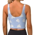 thumbnail image 3 of Haiem Cute Poodle Dog Pattern Womens Sports Bra - U Neck Padded Low Impact Yoga Bra Workout Crop Top Gym Moisture-Wicking Workout Vest -XX-Large, 3 of 9