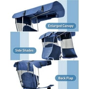Camping Chair with Retractable Canopy Shade,Outdoor Chair with Canopy,Cup Holder,Side Pocket,Portable Folding Beach Chair with Sun Canopy for Lawn/Tailgates/Sports /Beach-Support 330 lbs