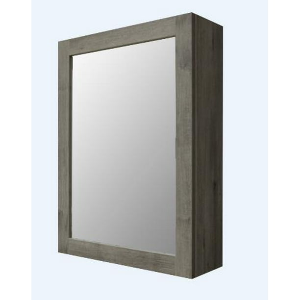Mainstays Rustic Grey Wood Wall Mount Mirror Medicine Walmart