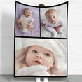 thumbnail image 5 of Custom Flannel Blanket for Adult Kid, Personalized Photos Throw Blanket Single Sided Printing, Perfect Home Decor Gift Birthday Valentines Christmas (8 Photos, 80x120CM), 5 of 6