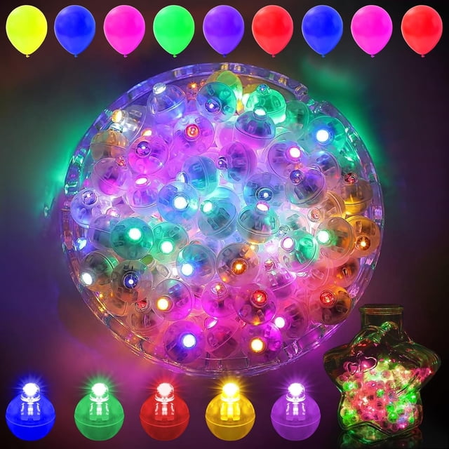 50 luces LED para globos, mini luces led, bolas de luz, luces redondas para globos, luces de fiesta parpadeantes de colores para navidad, cumpleaños, bodas, carnavales, decoración de bares y clubes