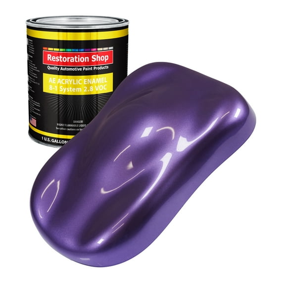 Restoration Shop Plum Crazy Metallic Acrylic Enamel Auto Paint - Gallon Paint Color Only - Single Stage High Gloss