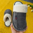 thumbnail image 5 of Knit Scuff Slippers for Women Comfy Soft Plush Lining Slip on Memory Foam Bedroom House Shoes, 5 of 8
