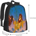 thumbnail image 2 of The Lion Anime King Backpack Large Capacity Leisure Travel Backpack Book Bag Outgoing Daypack 12.5x5.5x16.5 inch, 2 of 8