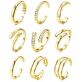thumbnail image 1 of Anillos para los dedos del pie Besteel chapados en oro de 14K, ajustables, con circonia cúbica, set, 1 of 8