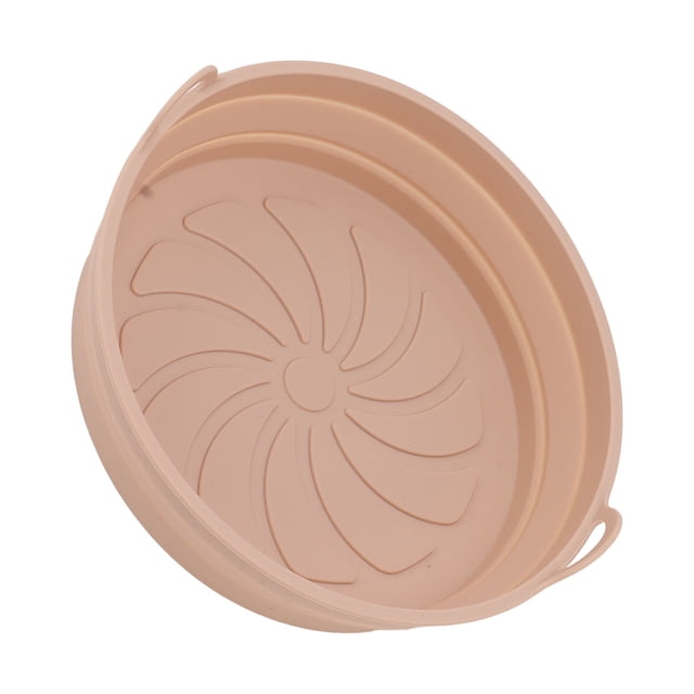 Pot en Silicone pour Friteuse à Air Chaud, 2 Pcs Panier Rond en Silicone Antiadhésif Réutilisable avec Poignées pour Maison Appartement Cuisine Gâteau