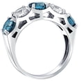 thumbnail image 2 of Pompeii 3 1/4Ct Blue Diamond Wedding Ring White Gold Lab Grown Anniversary 5-Stone Band, 2 of 4