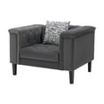 thumbnail image 5 of Mary Dark Gray Velvet Tufted Sofa Chaise Chair Ottoman Living Room Set, 5 of 6