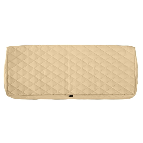 Classic Accessories Montlake FadeSafe Water-Resistant Patio Bench/Settee Quilted Cushion Cover, 42 x 18 x 3 inch, Chamomile