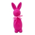 thumbnail image 2 of Figura de conejo de Pascua flocado, estatua de conejo, decoración de Pascua, linda mesa de espuma Rosa roja, 2 of 9