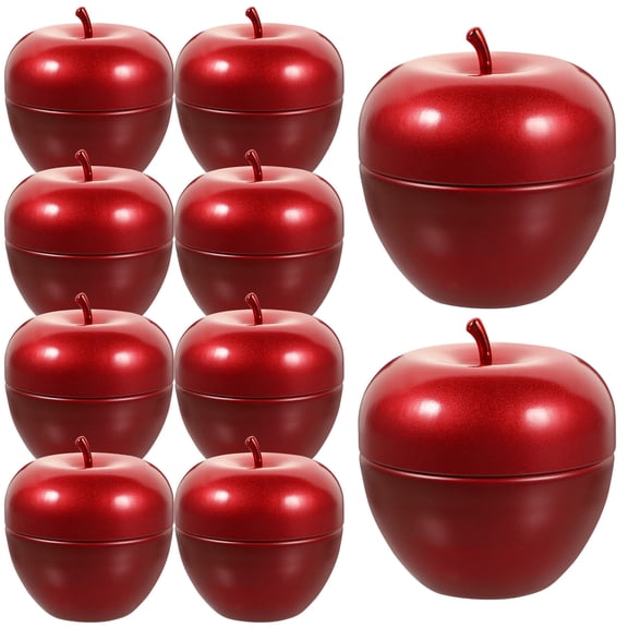 FENGGUIQU 10pcs Apple Candy Container Red Delicate Storage for Christmas