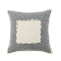 Ox Bay Stella 20" x 20" Gray/White Bordered Cotton Adult Decorative Throw Pillow Cover