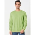 thumbnail image 2 of Sudadera de cuello redondo de color sólido de manga larga de ajuste regular básico informal para hombre Verde M, 2 of 6