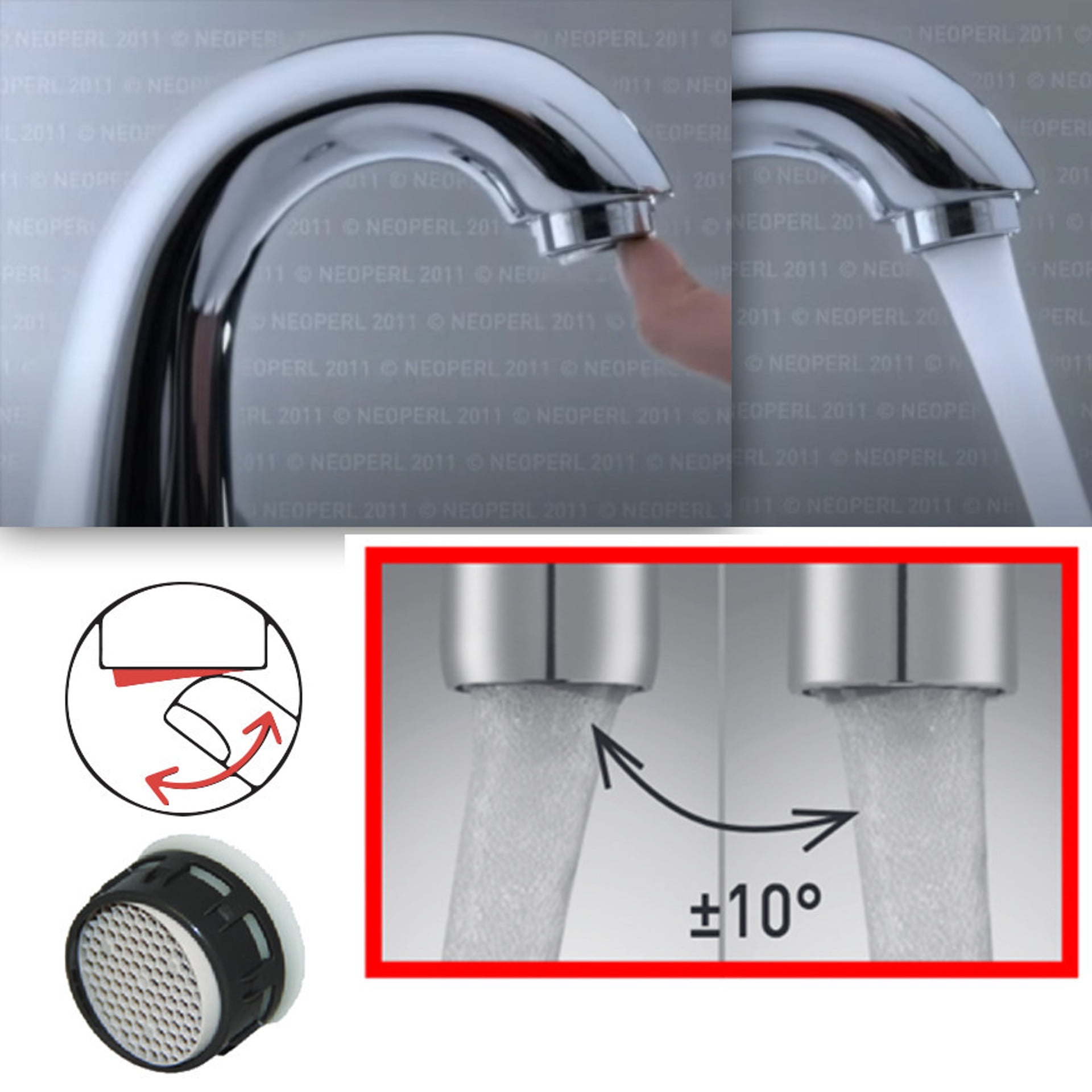 Pro-Pack 10 Neoperl Faucet Aerators 1.5 gpm Swivel Tip Soft Stream