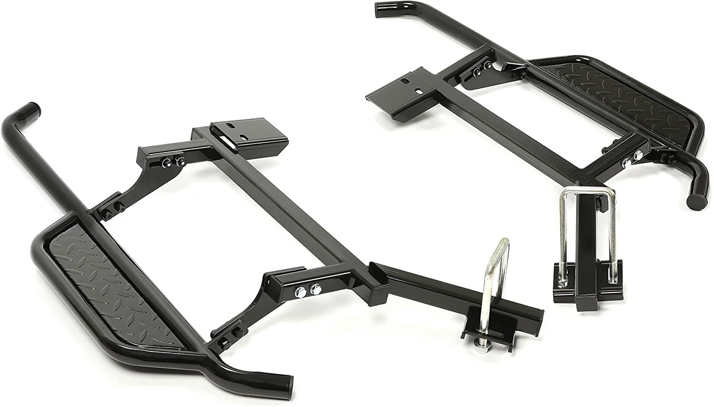 Kojem Heavy Duty  Left + Right Nerf Bars Step Down Kit for 2004-2019 Club Car Precedent Gas or Electric Black Steel Running Boards
