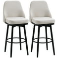 thumbnail image 2 of HOMCOM Bar Height Bar Stools Set of 2, Modern 360Â° Swivel Barstools, 29.5 Inch Seat Height Upholstered Kitchen Chairs with Steel Legs and Footrest, Cream White, 2 of 9