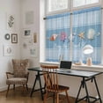 thumbnail image 5 of Coastal Blue Striped Kitchen Curtains 54 Inch Length, Ocean Sea Summer Starfish Coral Shells Tiers Curtains for Bathroom Bedroom Cafe, Light Filtering Small Window Treatment Drapes 2 Panels 42"Wx54"L, 5 of 8