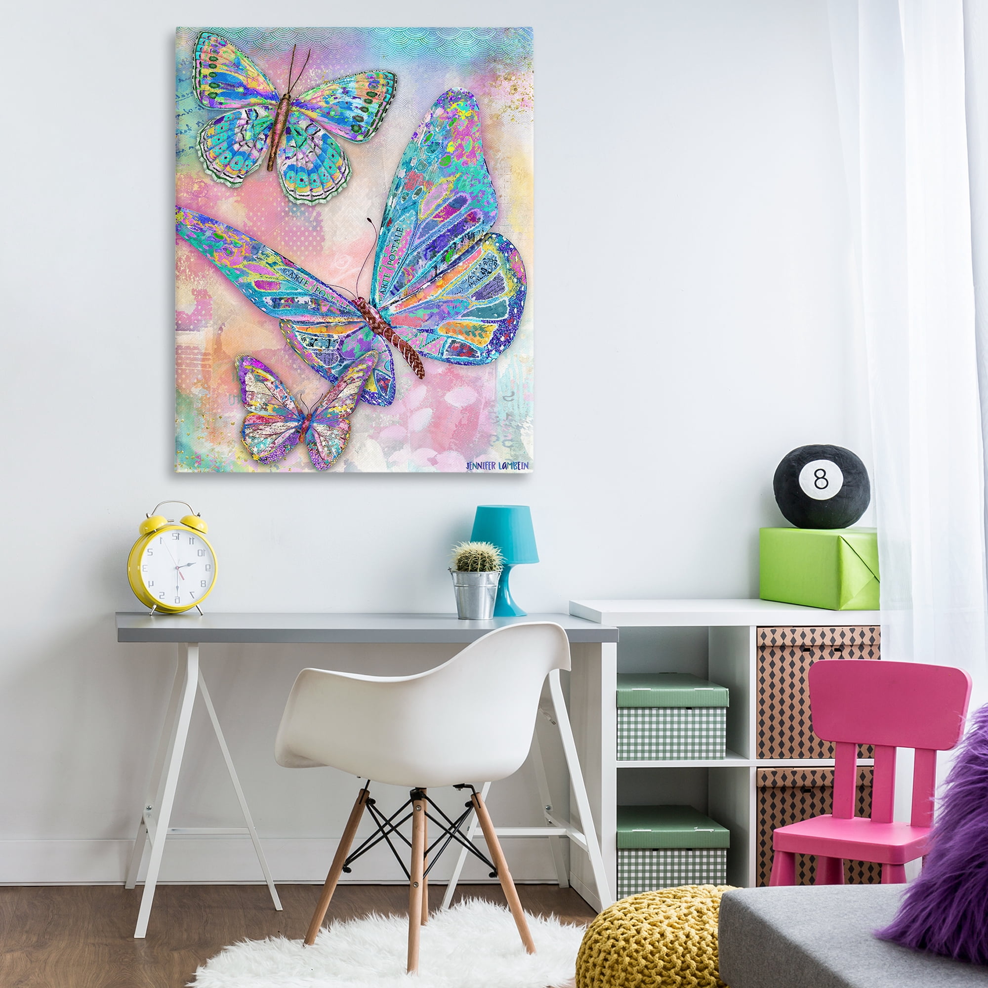 Stupell Industries Rustic Glam Butterflies Animals Painting Wrapped Canvas Art Print Wall Art, 36 x 48