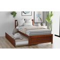 thumbnail image 3 of Tcbosik Wood Platform Bed Twin Size with Trundle Bed, Walnut, 3 of 9