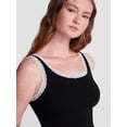 thumbnail image 4 of No Boundaries Cotton Blend Jersey Sleep Lace Tank Top, Women’s XXS-3X, 4 of 5
