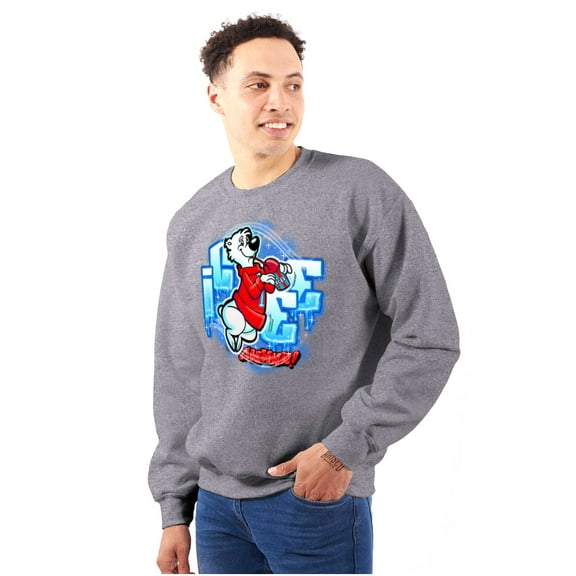 Airbrushed Bear Mascot Icee Ahh Unisex Plus Size Sweatshirt Brisco Brands 2X