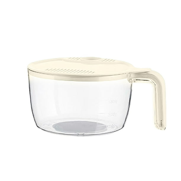 Cesta coladora para arroz y verduras con separador de drenaje | Recipiente escurridor multiusos para lavar arroz y escurrir frutas y verduras | Contenedor para mantener la frescura en el refrigerador