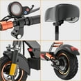 thumbnail image 3 of 12.5AH 48V 800W Electric Scooter Max 45KM/H & 25-40KM with Seat, 10 inch Tires, iENYRID Kick Scooter Commuter for Adults & Teens & Kids, 3 of 17