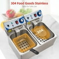 thumbnail image 4 of Garvee  2800W Commercial Electric Deep Fryers, 20 L, 2-Baskets, Silver, 4 of 7