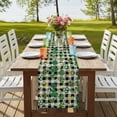 thumbnail image 4 of St Patrick's Day 48 Inch Table Runner, Lucky Shamrocks Farmhouse Retro Check Farmhouse Dresser Scarf Cotton & Linen Tablerunner for Dining/Kitchen Island/Holiday Party Décor 13" x 48", 4 of 9