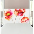 thumbnail image 1 of Poppy Flower Headboard, Watercolors Vibrant Poppies Graphic Peace and Death Sedative Plant Print, Upholstered Decorative Metal Bed Headboard with Memory Foam, Twin Size, Red White, by Ambesonne, 1 of 4
