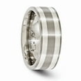 thumbnail image 5 of Edward Mirell Titanium with 925 Sterling Silver Inlay Grooved 8.5mm Band Size: 8; for Adults and Teens; for Women and Men, 5 of 7