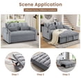 thumbnail image 3 of Aukfa Pull Out Sofa Bed, Convertible Loveseat Sleeper Sofa Couch with USB Port, Cup Holders and Swivel Phone Holder, Gray, 3 of 8