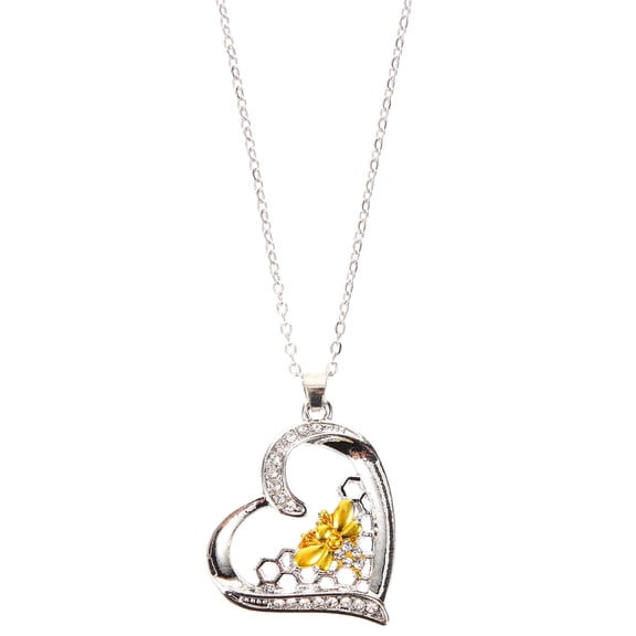 HOMEMAXS Heart Shaped Necklace Women Pendant Necklace Dainty Neck Chain Bee Necklace Neck Jewelry
