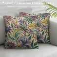 thumbnail image 3 of JRXY  Floral Throw Pillow Cover Vintage Art Nature Irises Flower Leaves Rectangle Pillow Cases Home Decorative Cushion Cover for Bed Sofa Purple Green White, 3 of 5