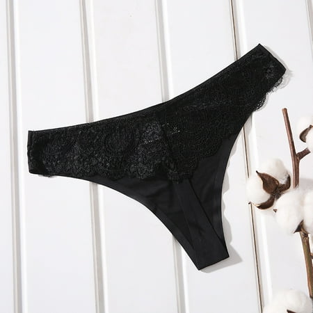 

Hunpta Underwear Women New Hot Panties For Women Lace Sexy Through Hollow Out Cotton Low Waist Lace Thong