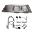 thumbnail image 1 of Fregadero Tarja Tina Doble Con Escurridor Acero Inox Kit Prem (Escurridor Izquierdo), 1 of 3