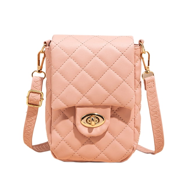 Bolso de hombro para mujer, bandolera, bolso para teléfono móvil con entramado