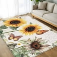 thumbnail image 4 of 8x10 Area Rugs, Sunflower Vintage Non-Skid Rubber Backing Large Rectangle Rugs - Living Room Bedroom Home Office, Pastoral Rustic Botanical Flowers Indoor Floor Mat Carpets Washable Rug, 4 of 9