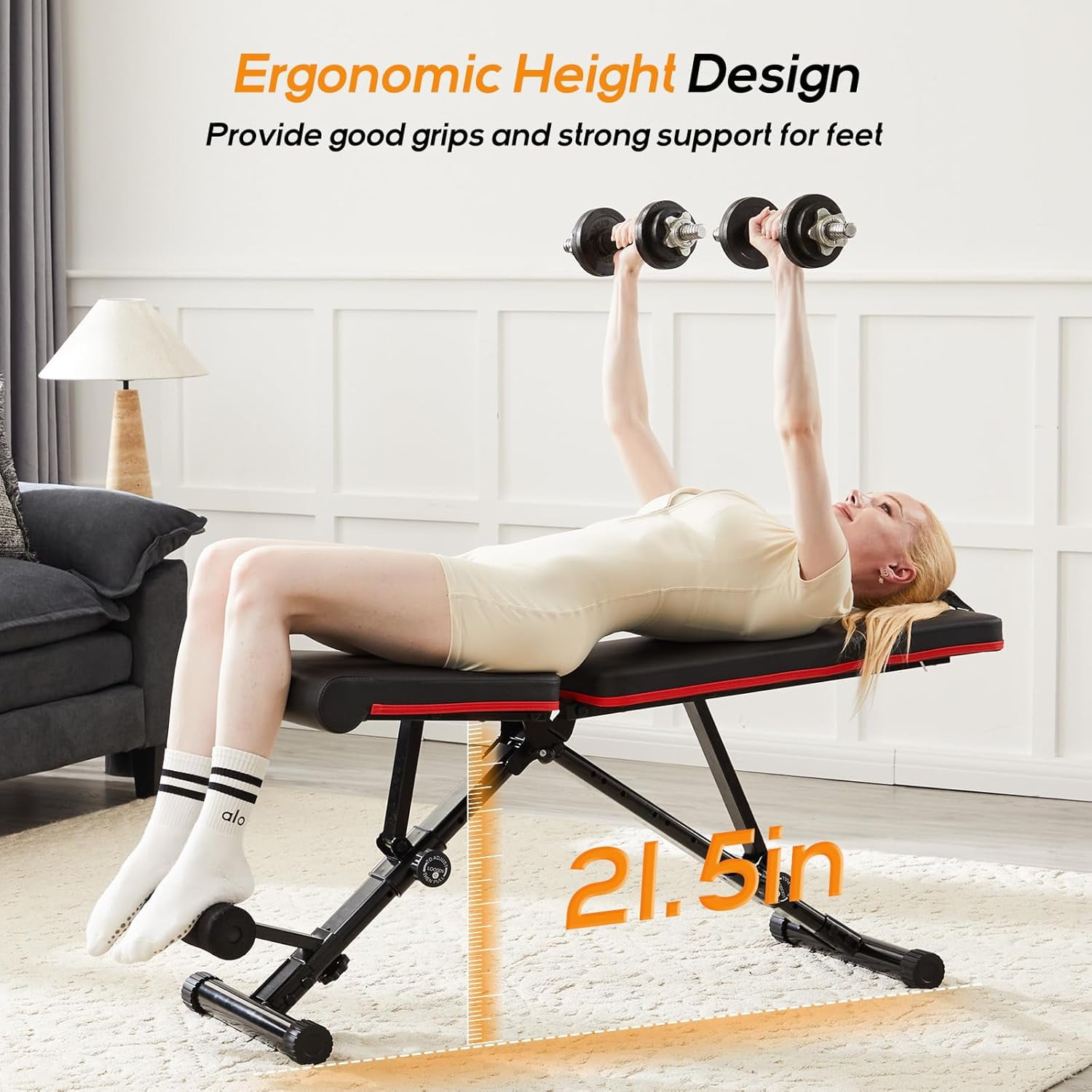 Adjustable Weight Bench, 795LBS Capacity Foldable Workout Bench for Home Gym, Incline Decline Bench Press for Full Body Strength Training