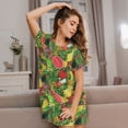 thumbnail image 3 of Yiaed Fruits Vegetables And Berries Print Women's Loose-Fit Short Sleeve Nightgown, Soft and Comfortable Sleep Dress for Relaxation and Sleepwear, 3 of 6